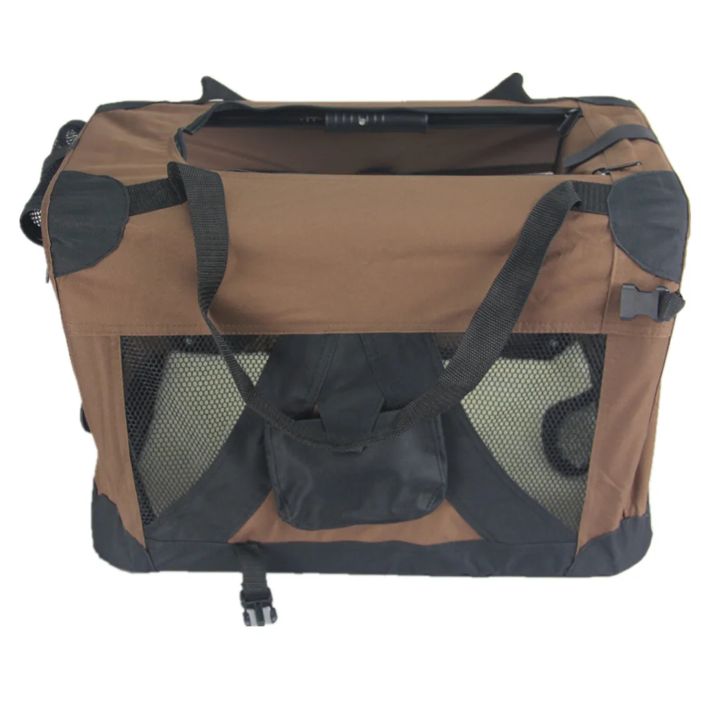 Portable Foldable Soft Dog Cat Puppy Crate Cage - Brown