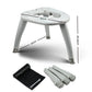 Portable folding camping with caster wheels and side handle rail