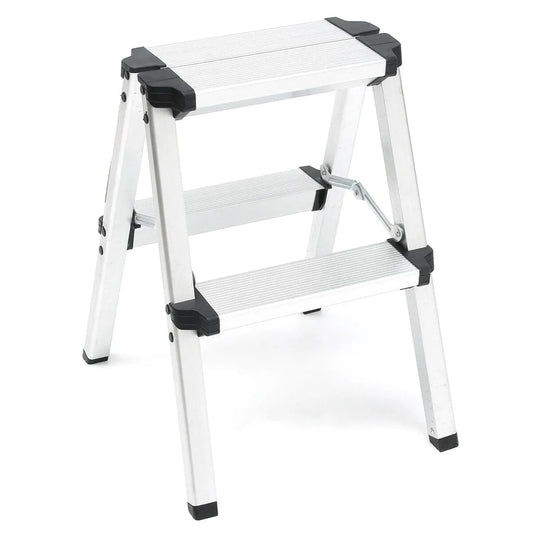 Portable Folding Ladder 2-Step Aluminum Frame Lightweight
