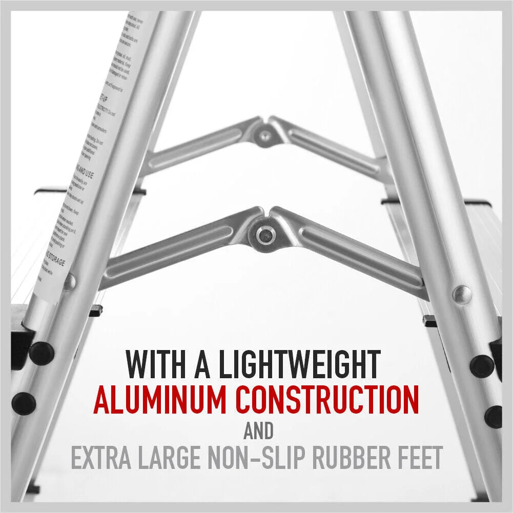 Portable Folding Ladder 2-Step Aluminum Frame Lightweight