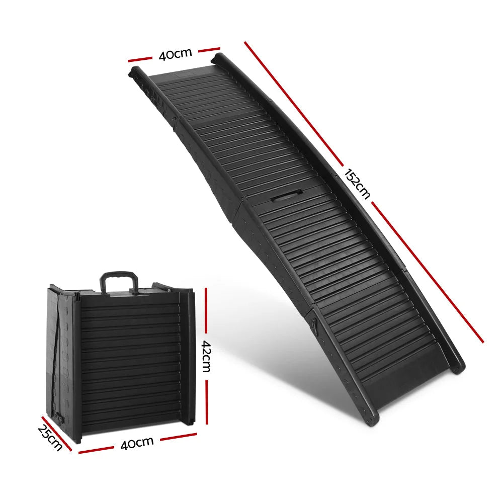 Portable Folding Pet Ramp for Cars - Black - Dog Supplies