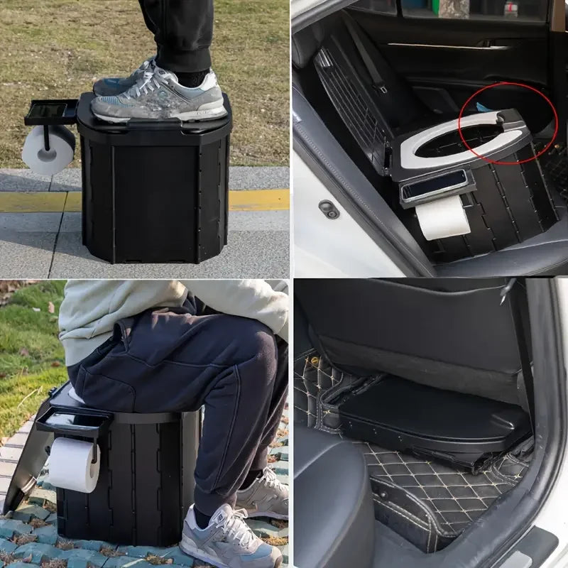Portable folding toilets with PU seat cushions and portable