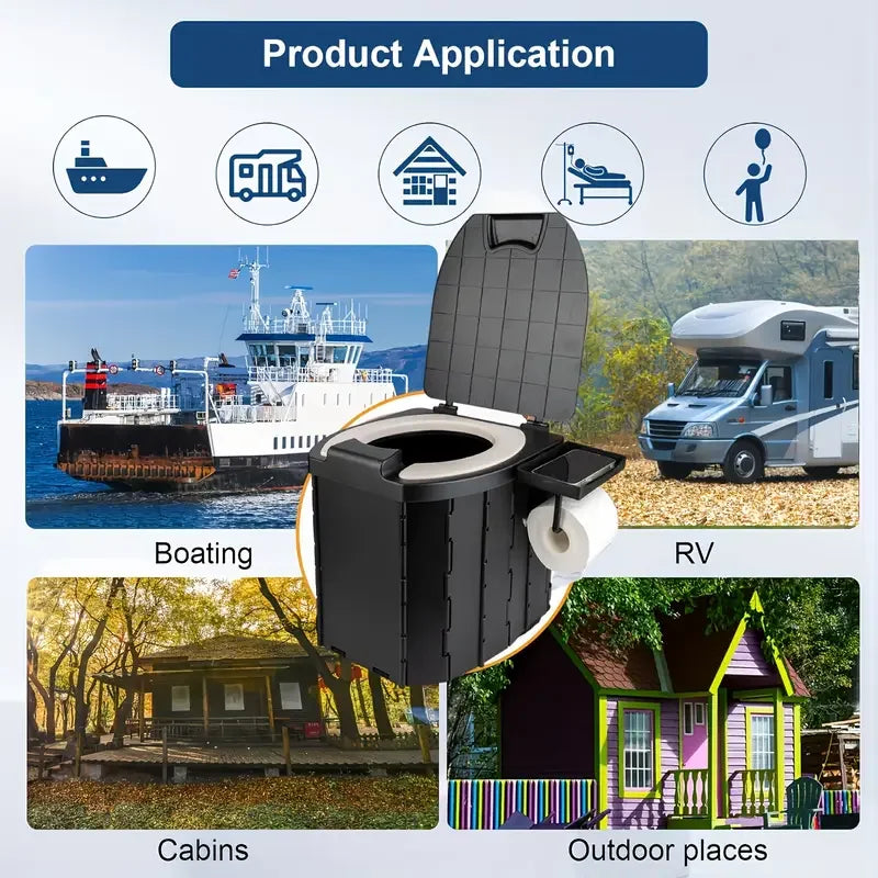 Portable folding toilets with PU seat cushions and portable