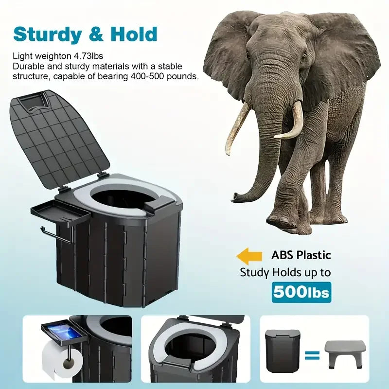 Portable folding toilets with PU seat cushions and portable