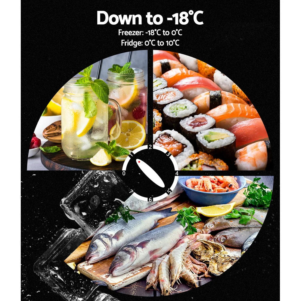 Portable Fridge 65L Bar Freezer Cooler Upright 12V/24V/240V