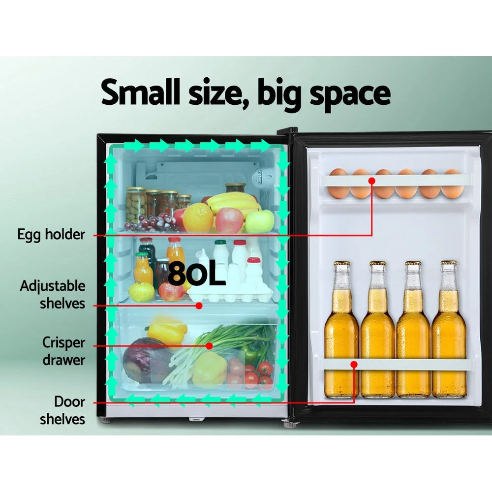 Portable Fridge 80L Bar Freezer Cooler Upright 12V/24V/240V