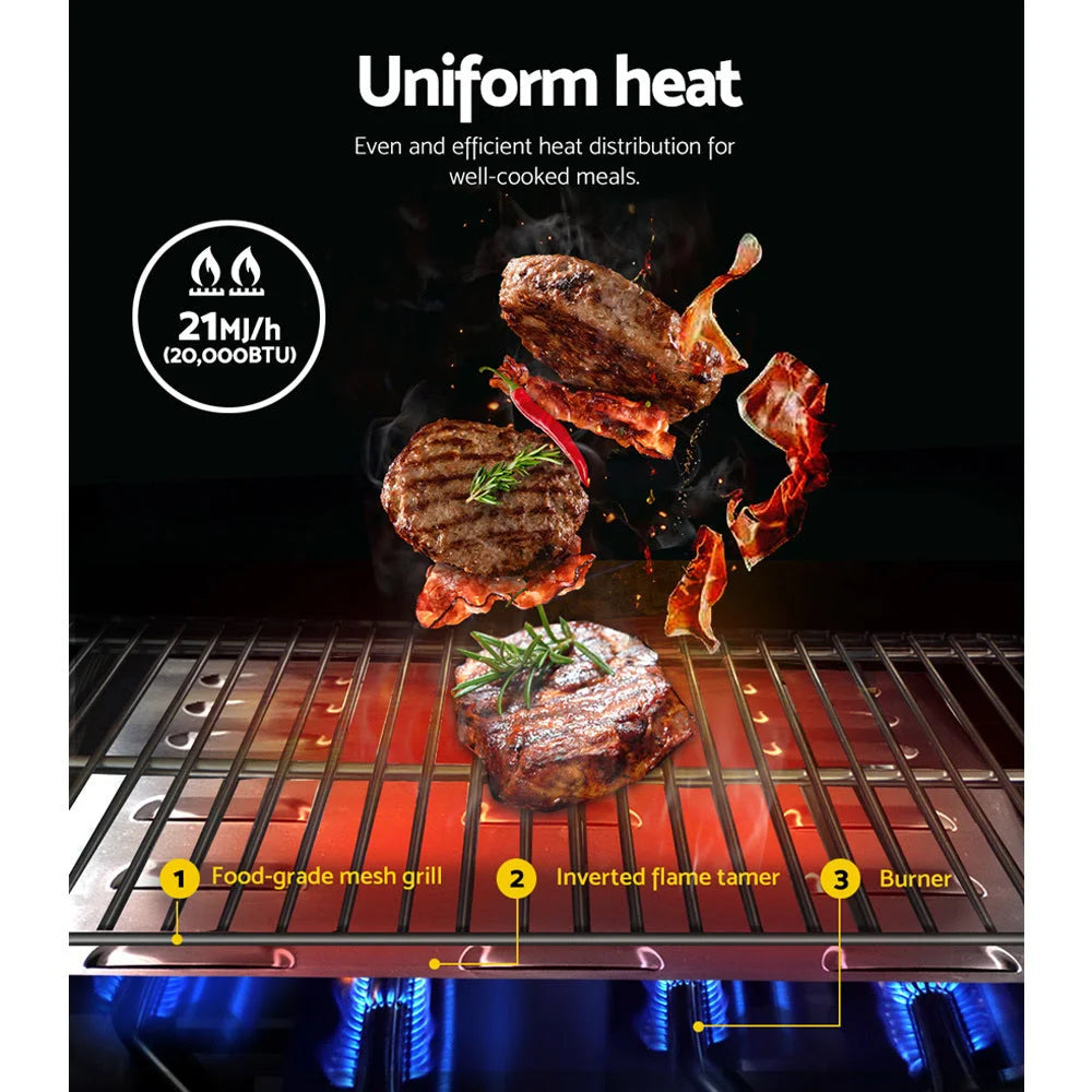 Portable Gas BBQ LPG Oven Camping Cooker Grill 2 Burners