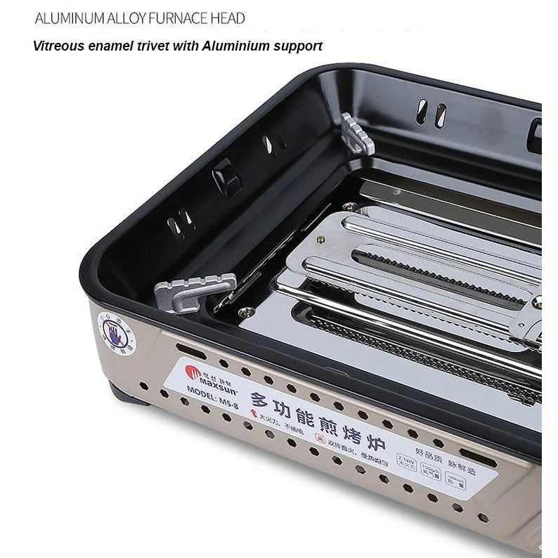 Portable Gas Burner Stove with Inset Non-Stick Cooking Pan