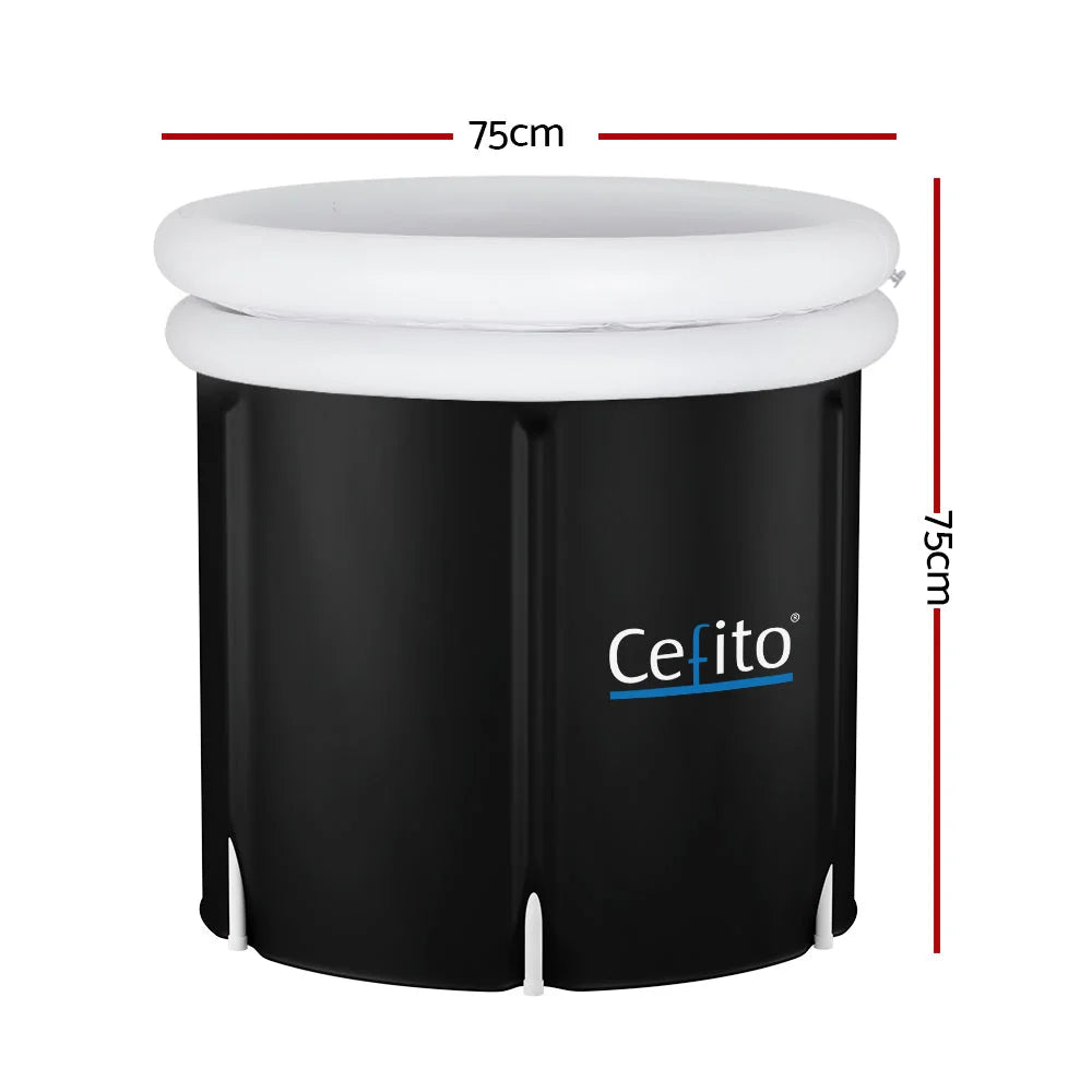 Portable Ice Bath Tub 75X75CM Inflatable Cold Water Folding