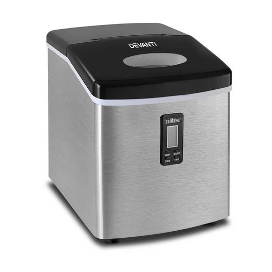 Portable Ice Cube Maker 3.2L Stainless Steel - Appliances