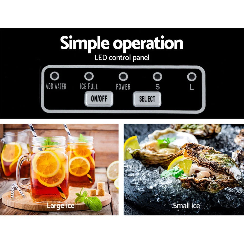 Portable Ice Cube Maker Machine 2L Home Bar Benchtop Easy