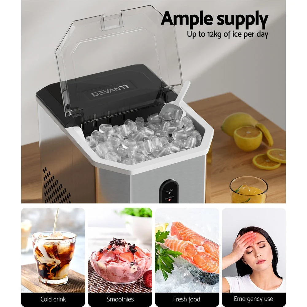 Portable Ice Maker Machine Ice Cube 12kg Bar Countertop