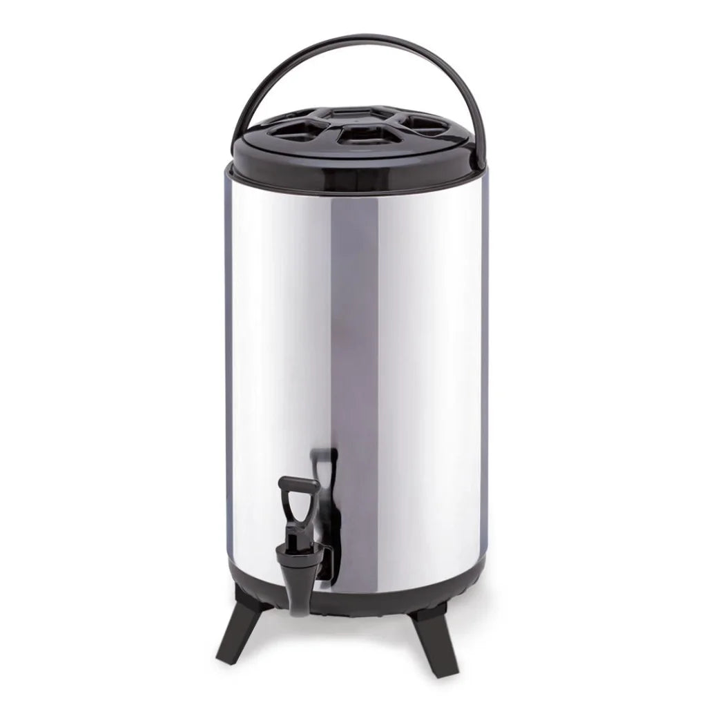 Portable Insulated Coffee Bubble Tea Pot 10L Beer Barrel with Dispenser - Cold/Heat