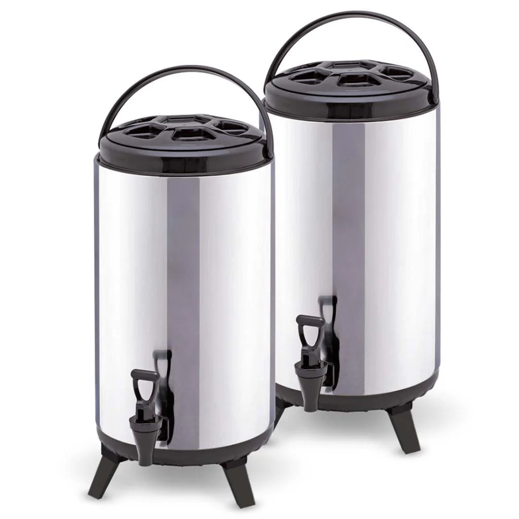 Portable Insulated Coffee Bubble Tea Pot Beer Barrel 2X 12L Cold/Heat with Dispenser - Premium