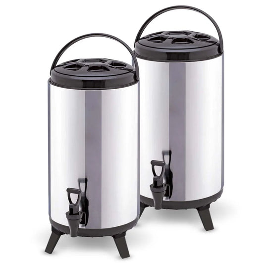 Portable Insulated Coffee Bubble Tea Pot Beer Barrel 2X 8L Cold/Heat with Dispenser - Premium