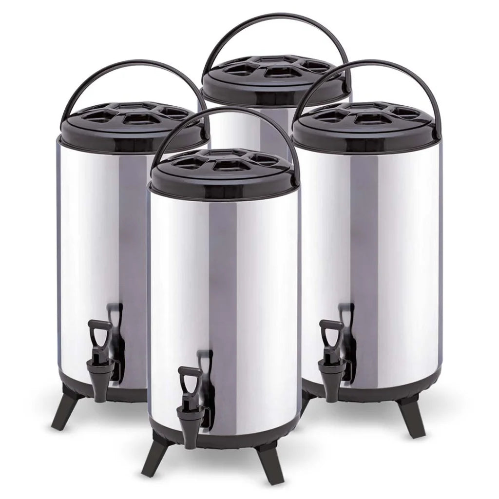 Portable Insulated Coffee Bubble Tea Pot Beer Barrel 4X 8L Cold/Heat with Dispenser - Premium