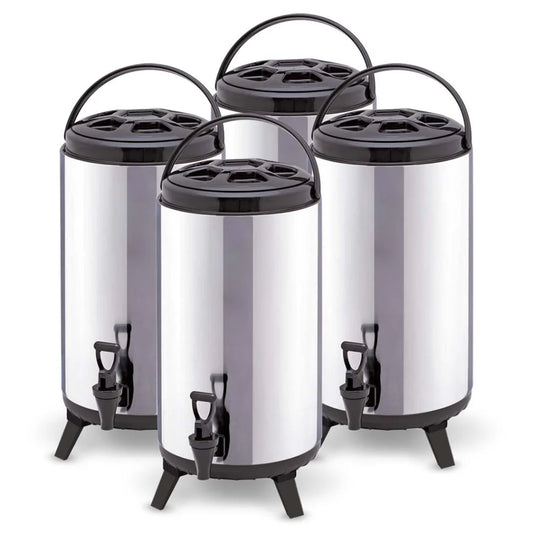 Portable Insulated Coffee Bubble Tea Pot Beer Barrel 4X 8L Cold/Heat with Dispenser - Premium