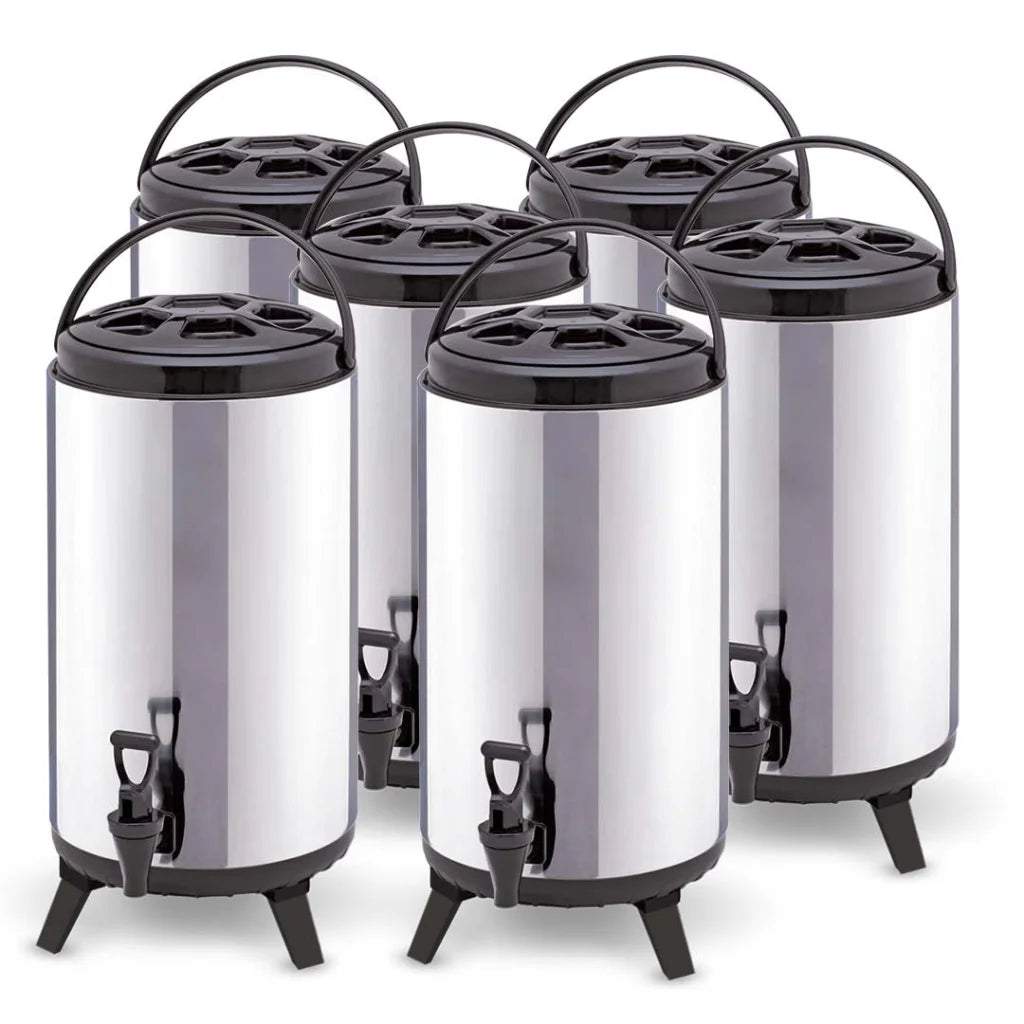 Portable Insulated Coffee Bubble Tea Pot Beer Barrel 6X 8L Cold/Heat with Dispenser - Premium