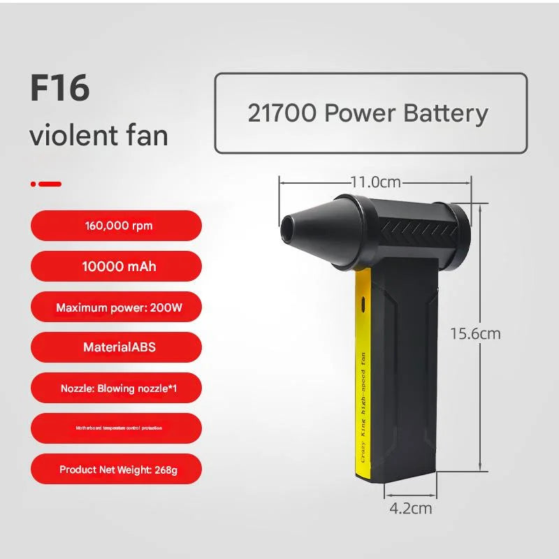 Portable Jet Fan - 200W Powerful Handheld Air Duster &
