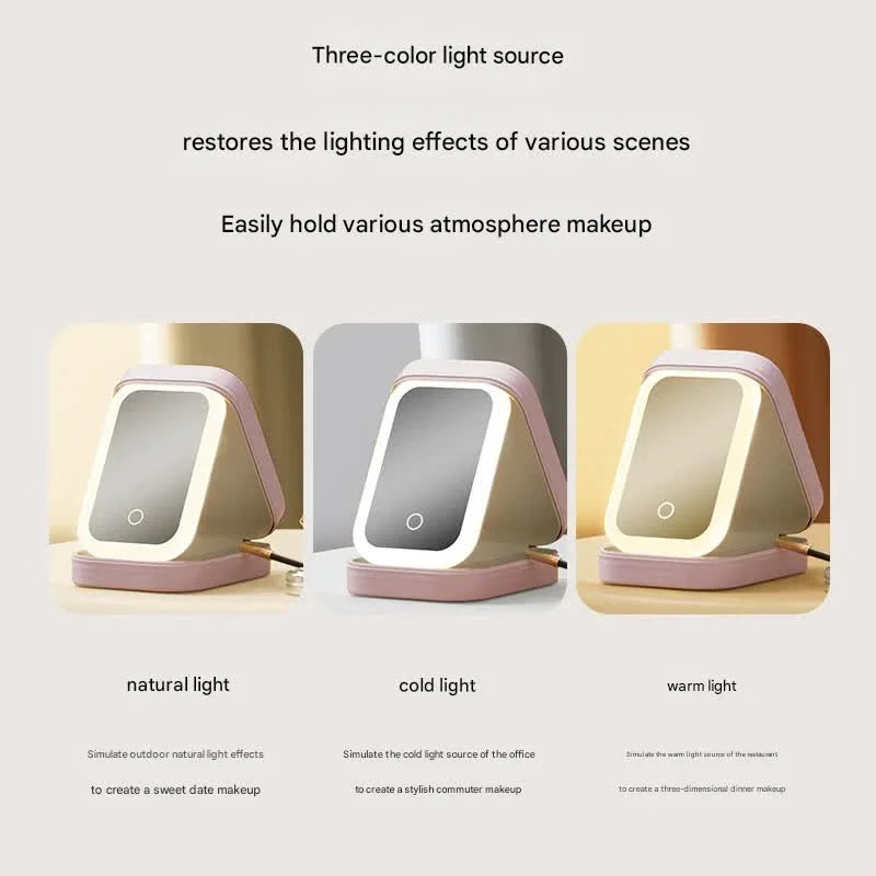 Portable Jewelry & Makeup Organizer Box with LED Touch