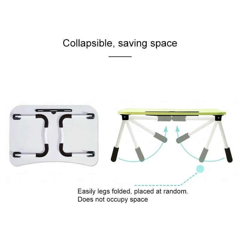 Portable Laptop Desk Stand - Foldable & Non-slip - Green