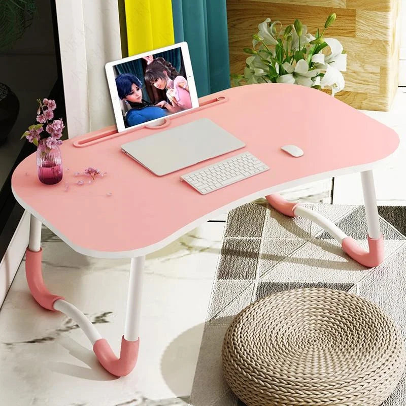 Portable Laptop Desk Stand - Foldable & Non-slip - Pink