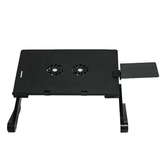 Portable Laptop Desk with Fan & Mouse Board - Aluminum