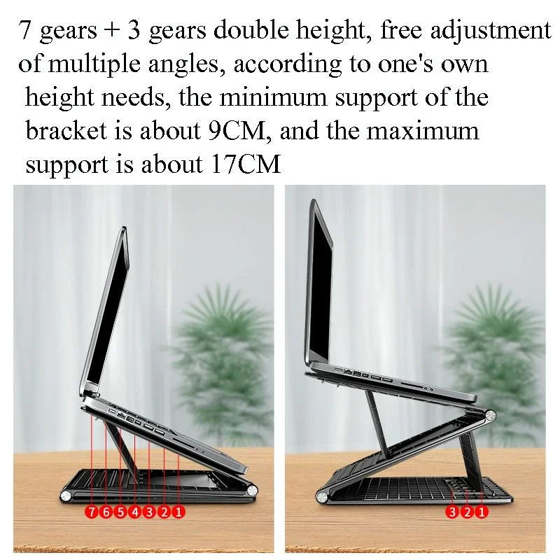 Portable Laptop Stand - Adjustable Height Foldable Heat