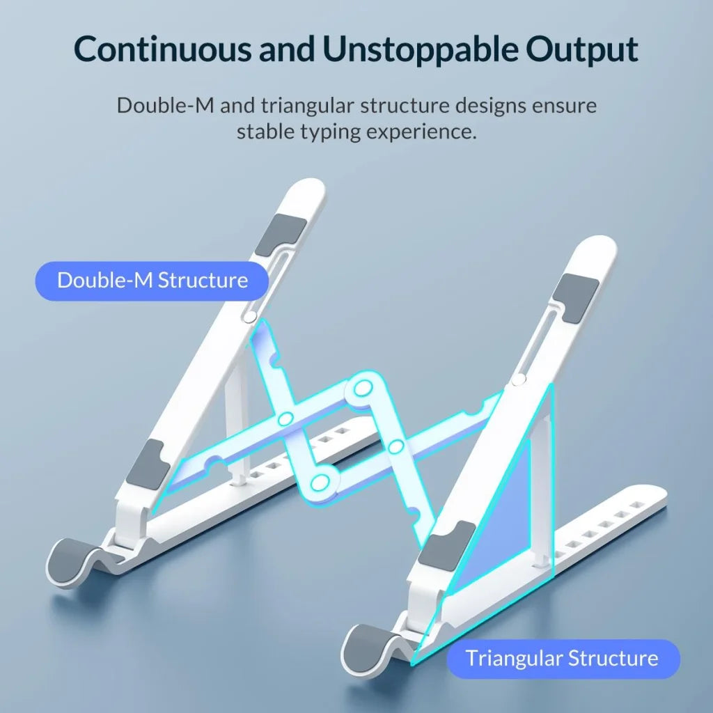 Portable Laptop Stand - Foldable - White - Electronics >