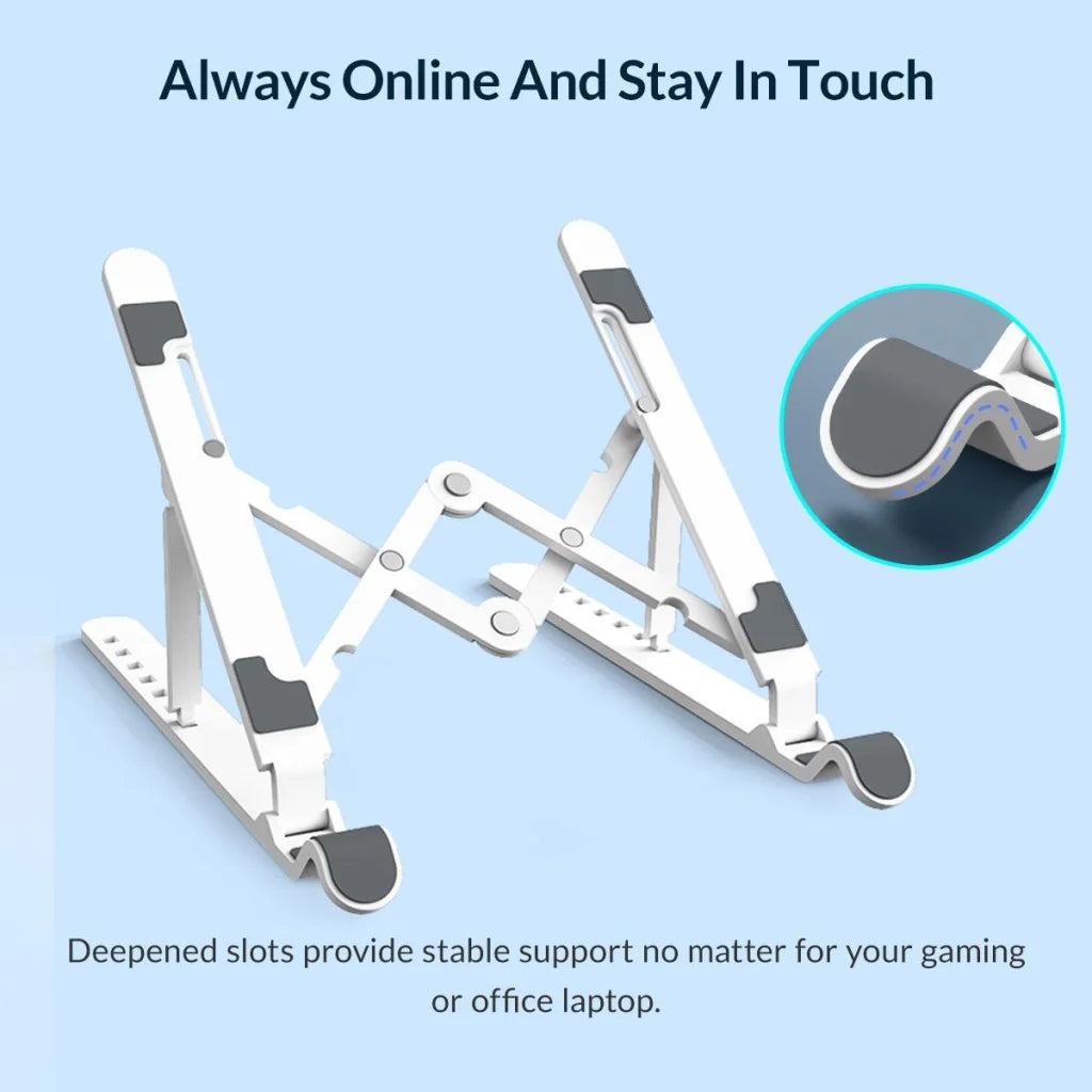 Portable Laptop Stand - Foldable - White - Electronics >
