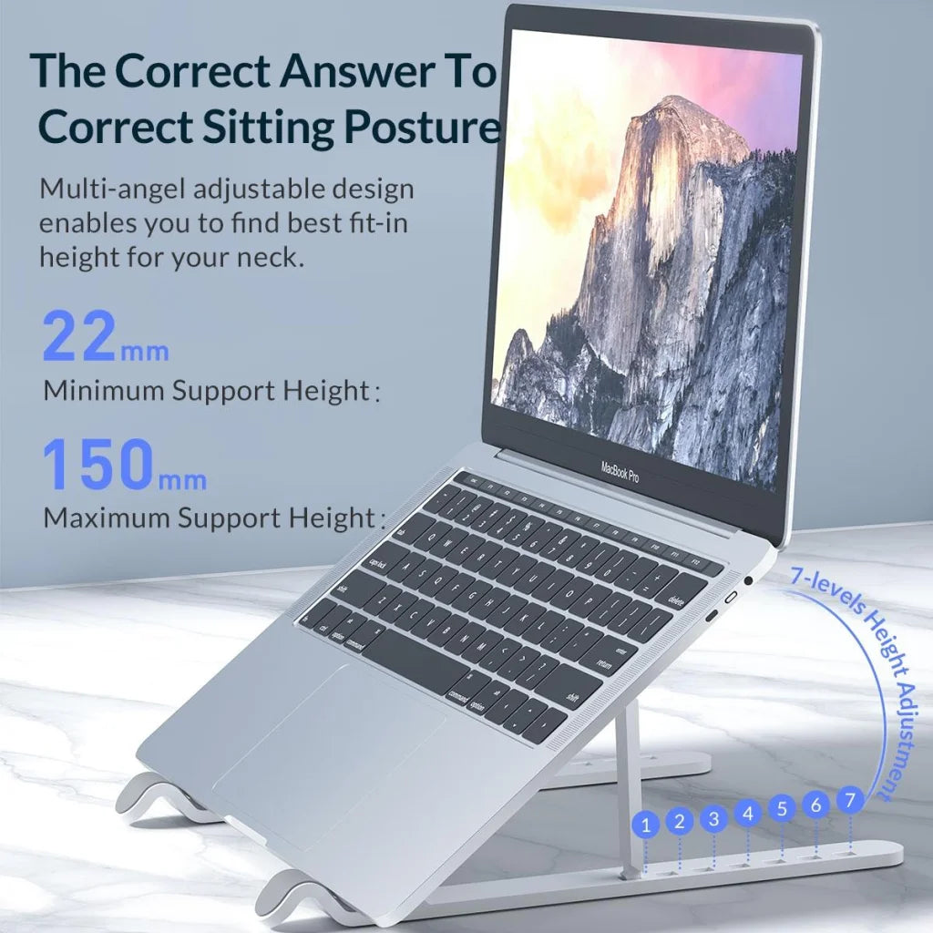 Portable Laptop Stand - Foldable - White - Electronics >