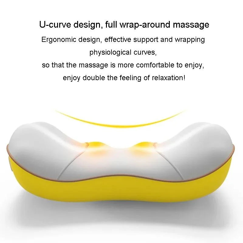 Portable Lumbar And Neck Massager For Car Gray Charging
