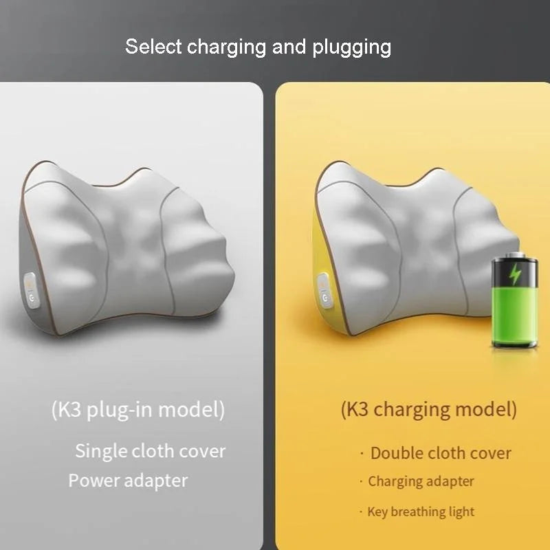 Portable Lumbar And Neck Massager For Car Gray Charging