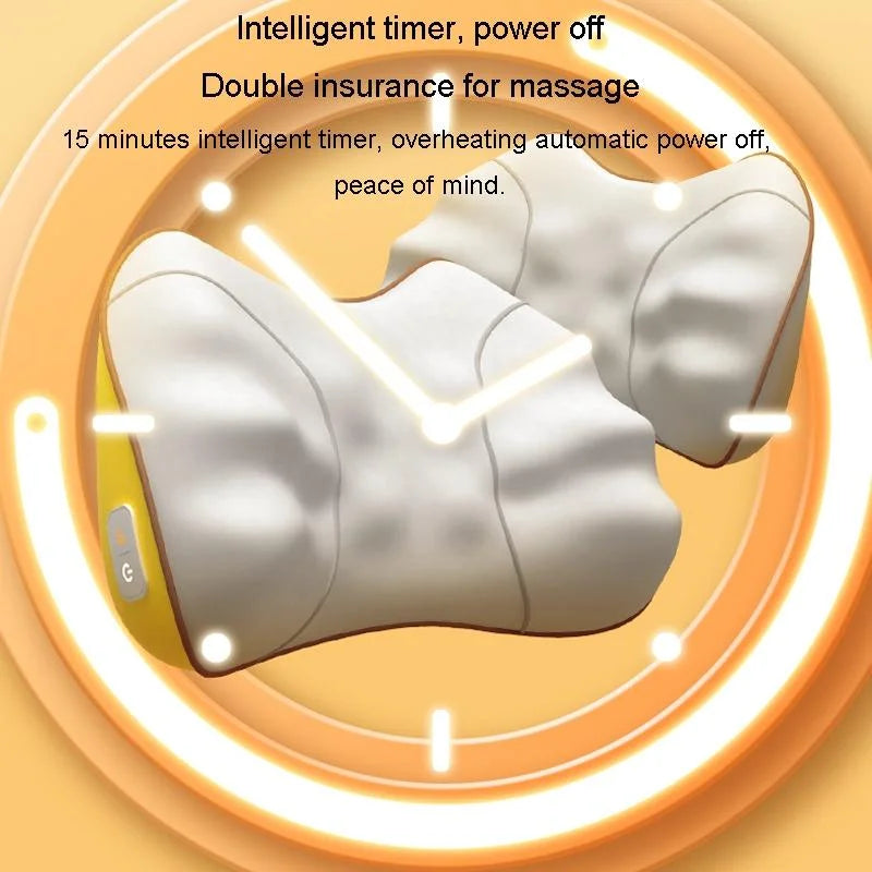 Portable Lumbar And Neck Massager For Car Gray Charging