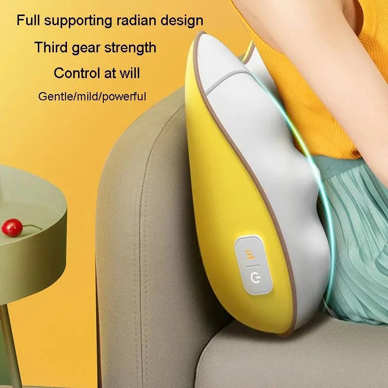 Portable Lumbar And Neck Massager For Car Gray Charging