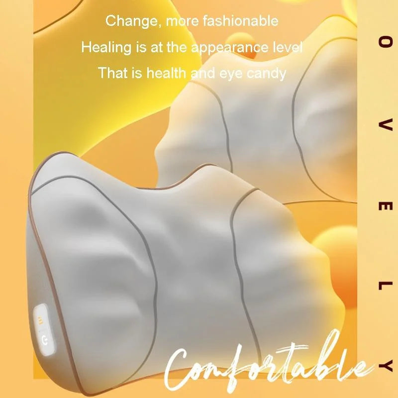 Portable Lumbar And Neck Massager For Car Gray Charging