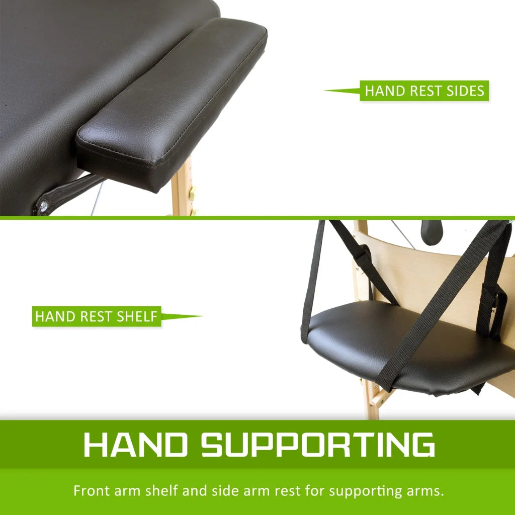 Portable Massage Table Bed Therapy Waxing 3-Fold 70cm