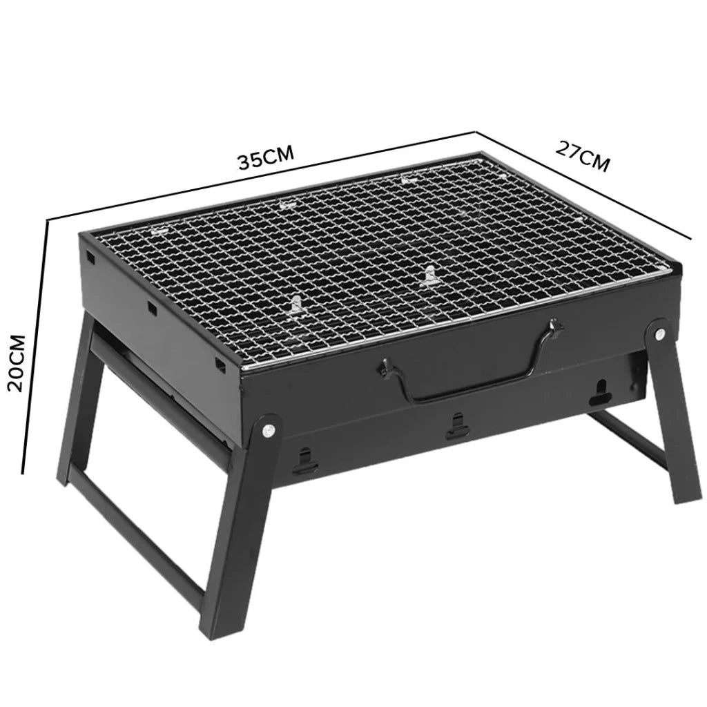 Portable Mini Folding Thick Box-Type Charcoal Grill for Outdoor BBQ Camping - Premium