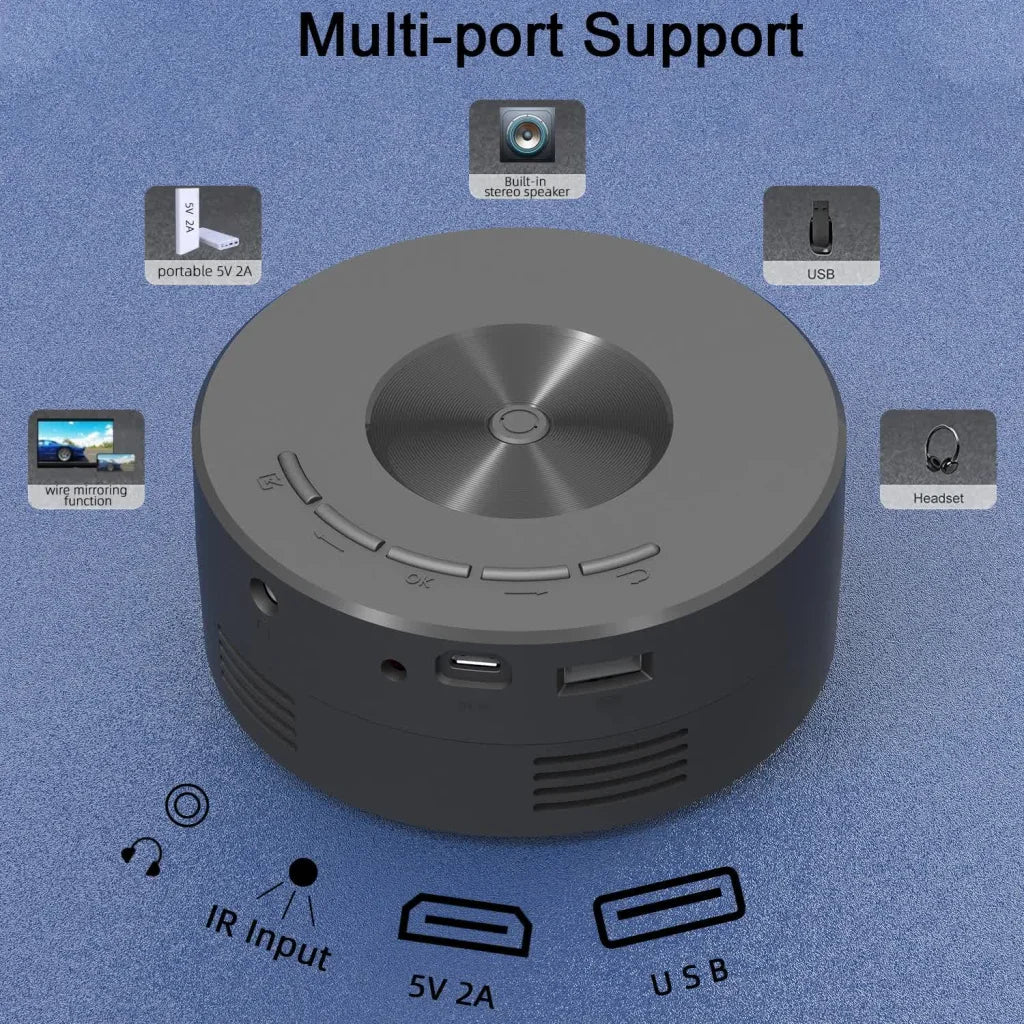 Portable Mini Projector with Smartphone Screen Sync USB
