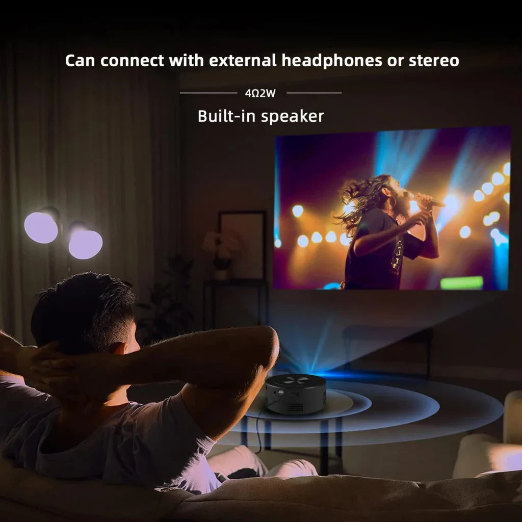 Portable Mini Projector with Smartphone Screen Sync USB