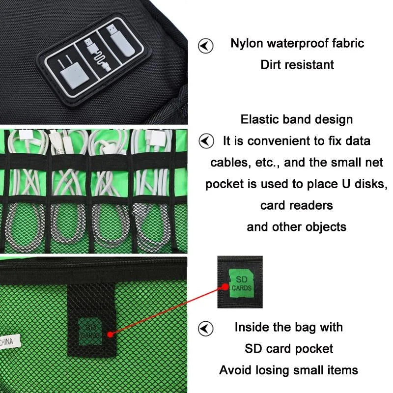 Portable Multifunctional U Disk Storage Bag For Mobile Phone Accessories - Grey-1964932291679621123