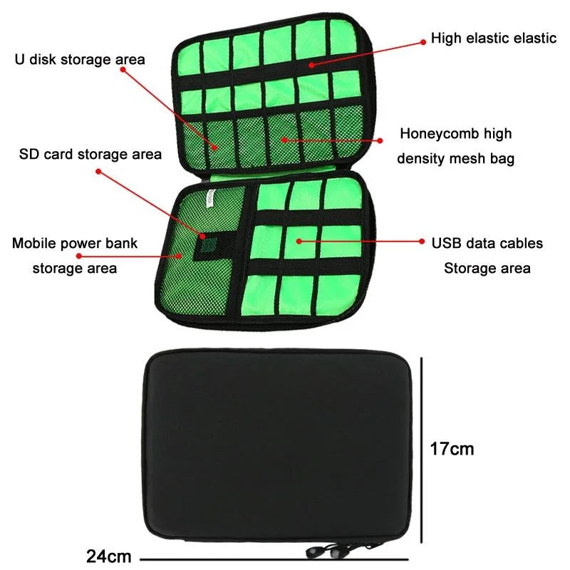 Portable Multifunctional U Disk Storage Bag For Mobile Phone Accessories - Red-1915197166629031938