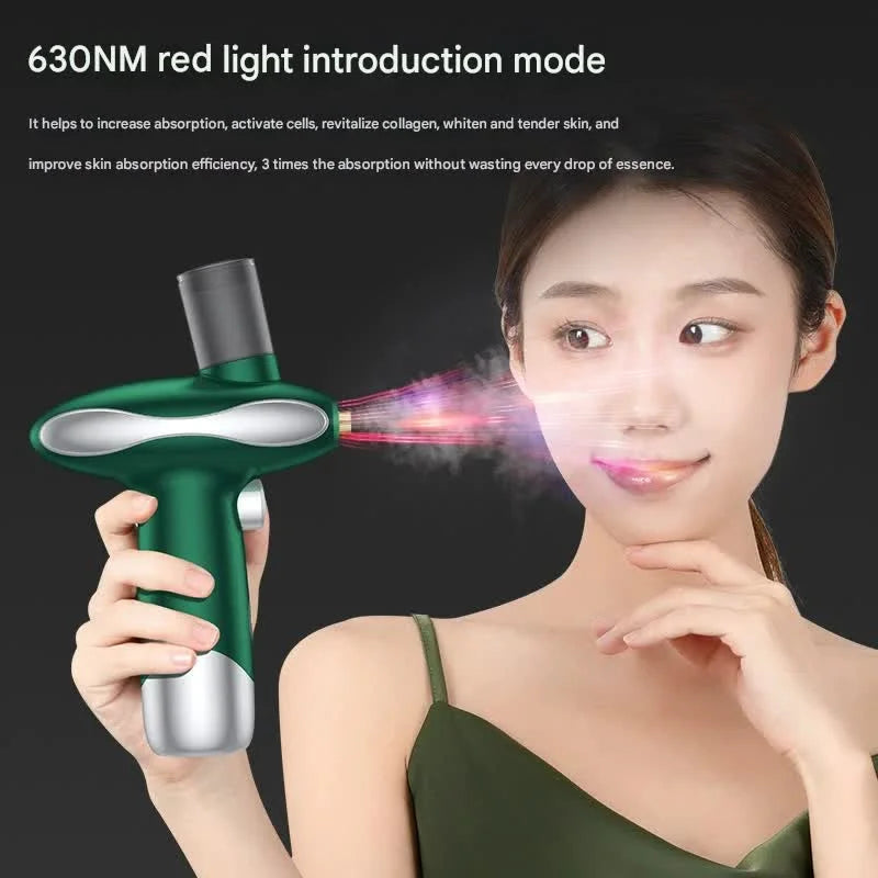 Portable Nano Facial Steamer & Oxygen Sprayer with Red/Blue