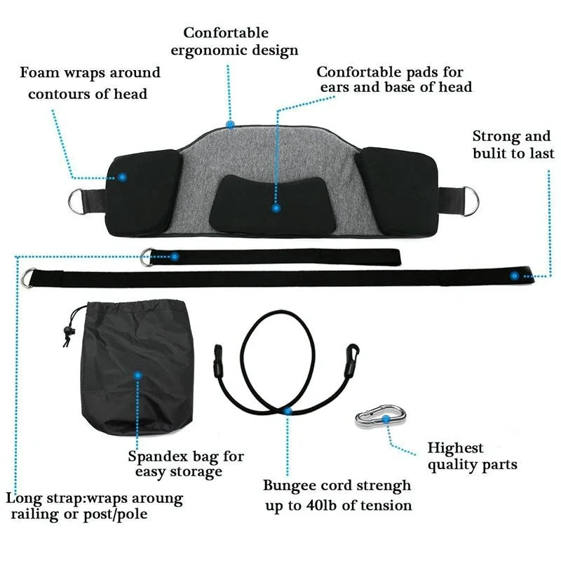 Portable Neck Pain Relief Hammock Massager Black / Dark