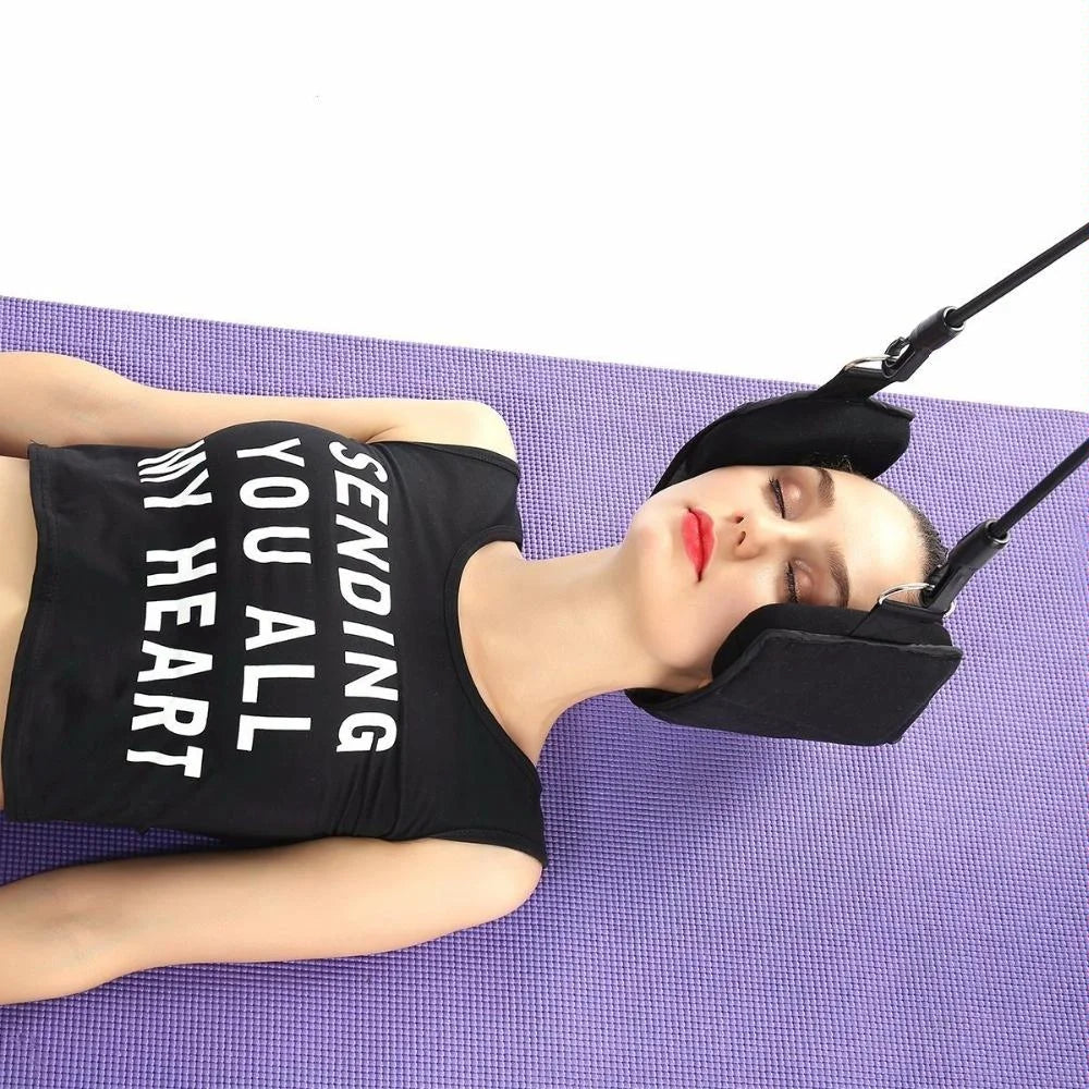 Portable Neck Pain Relief Hammock Massager Black / Dark