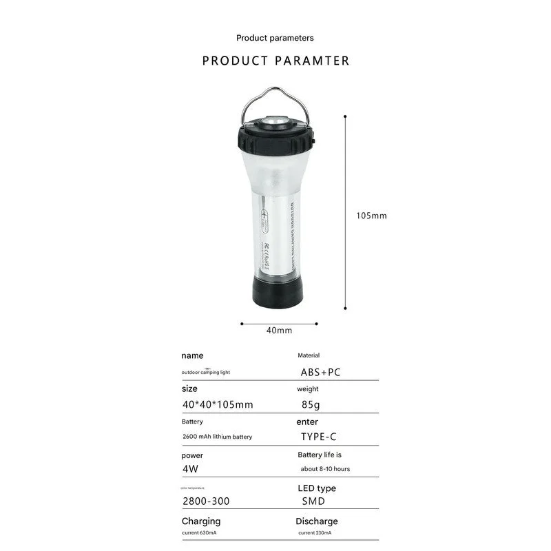 Portable Outdoor Camping Lantern with Tripod Stand Soft