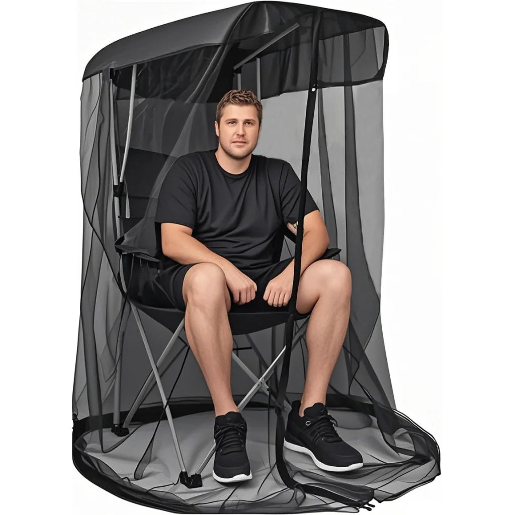 Portable Outdoor Chair Cover with Mosquito Net & Sun Canopy