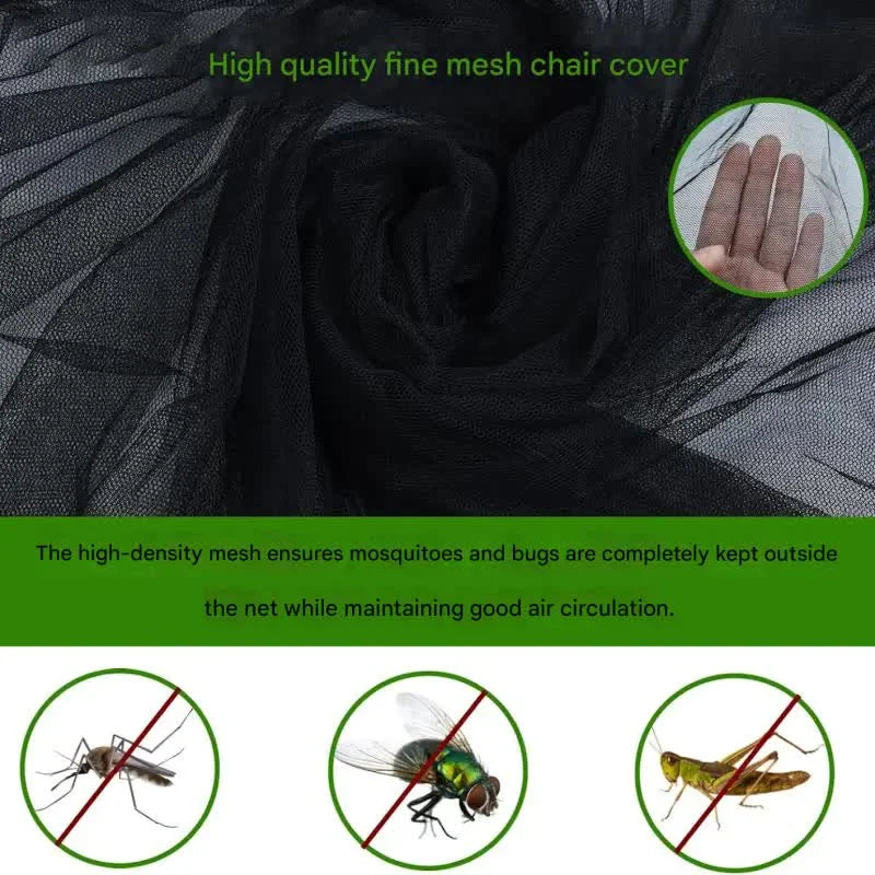 Portable Outdoor Chair Cover with Mosquito Net & Sun Canopy