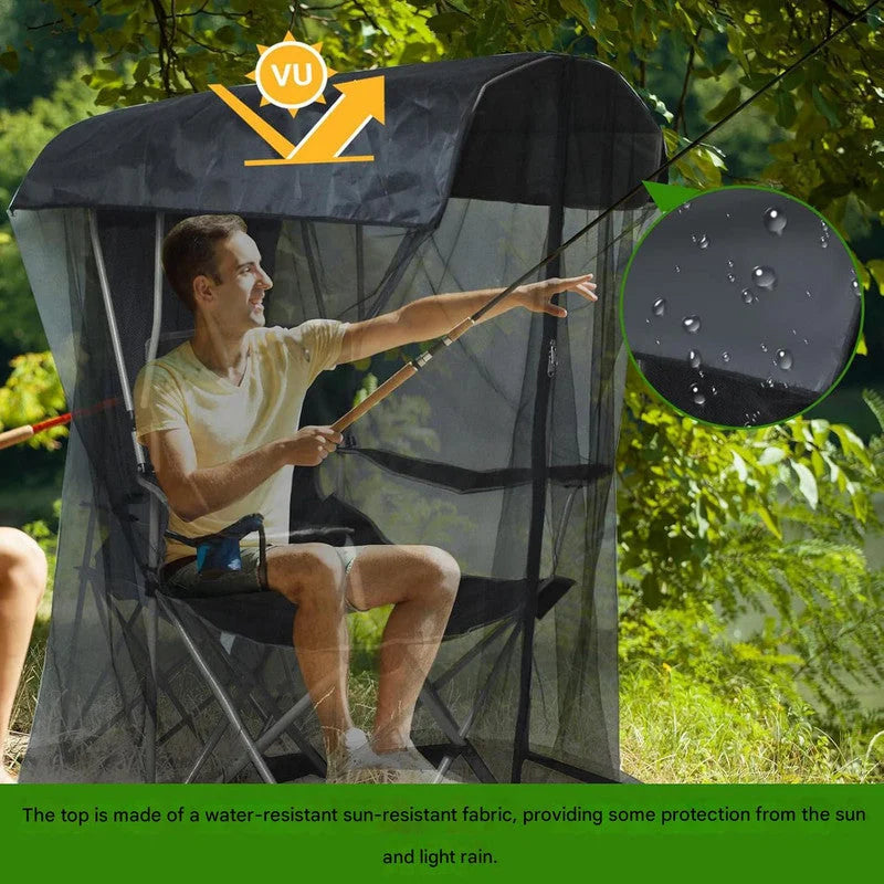 Portable Outdoor Chair Cover with Mosquito Net & Sun Canopy
