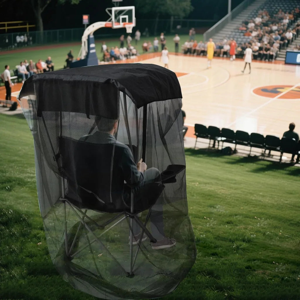 Portable Outdoor Chair Cover with Mosquito Net & Sun Canopy